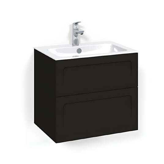 Macro Design Crown Shape Servantskap 2 Skuff - med Light Servant Svart eik / 60cm 8
