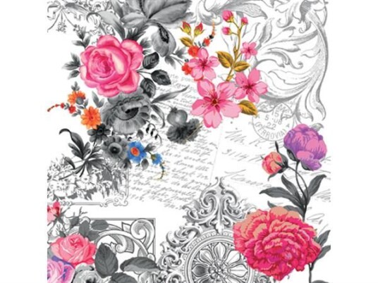 Lunsj serviett med blomstermotiv Paw Decor Collection