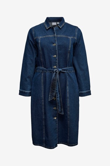 Vero Moda Curve   Denimkjole vmcTelly LS Bnk Dnm Vi3531 C   Blå