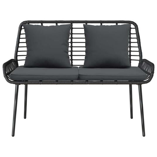 Hagebenk Svart Antrasitt 109 x 63 x 83 cm Poly rattan stål