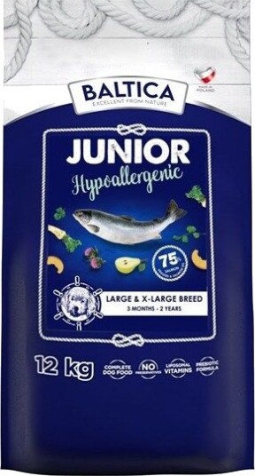 Baltic Agro Baltica Excellent Hypoallergent Junior L Xl Laks Tørrfôr Til Hund 12 kg