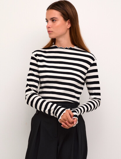 Karen By Simonsen Candacekb Big Stripe Ls - Black - XS Karen By Simonsen Candacekb Big Stripe Ls - Black - XS