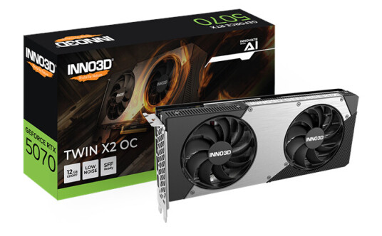 Inno3D GeForce RTX 5070 TWIN X2 OC 12GB GDDR7 Grafikkort med 3x DisplayPort og HDMI 2.1