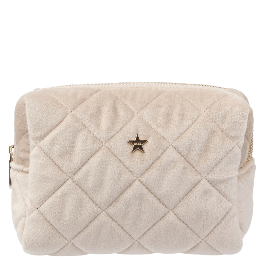 DARK Velvet Square Quilted Make Up Pouch Small Dark Sand DARK Velvet Square Quilted Make Up Pouch Small Dark Sand