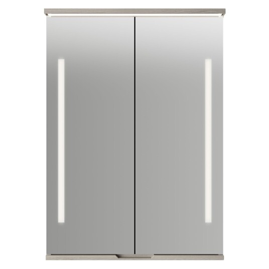 Linn Bad Sogn Speilskap med Integrert Belysning og Stikk Lys eik / 60cm Linn Bad Sogn Speilskap med Integrert Belysning og Stikk Lys eik / 60cm
