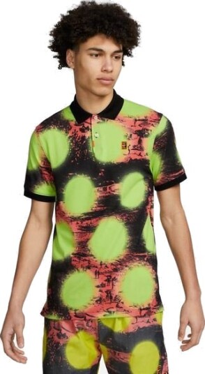 Nike Polo Dri Fit Printed Slim Padel  og tennispique herre L