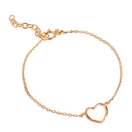Enamel Organic Heart Forgylt Sølv Armbånd B112GM