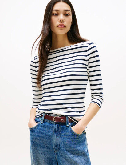 Tommy Hilfiger Slim Cody Boat-Nk 3/4Slv - Navy - M Tommy Hilfiger Slim Cody Boat-Nk 3/4Slv - Navy - M