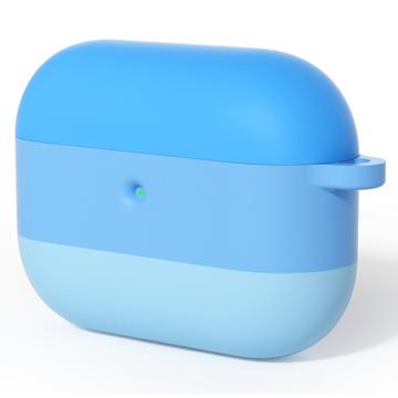 AirPods Pro 3 Gradient støtsikkert silikonetui med karabinkrok   blå