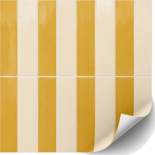 Fliseklistremerker – Gul og beige stripet