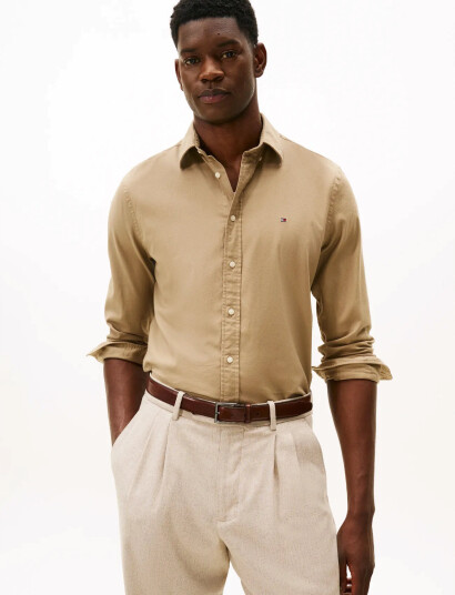 Tommy Hilfiger Flex Flannel Solid Rf Shirt - Beige - XL