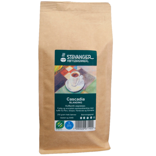 Stavanger Kaffebrenneri koffeinfri espresso bønner 250 g Stavanger Kaffebrenneri koffeinfri espresso bønner 250 g