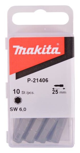 Makita Bits Umbrako 6x25 Mm 10 Stk. P-21406 Makita Bits Umbrako 6x25 Mm 10 Stk. P-21406