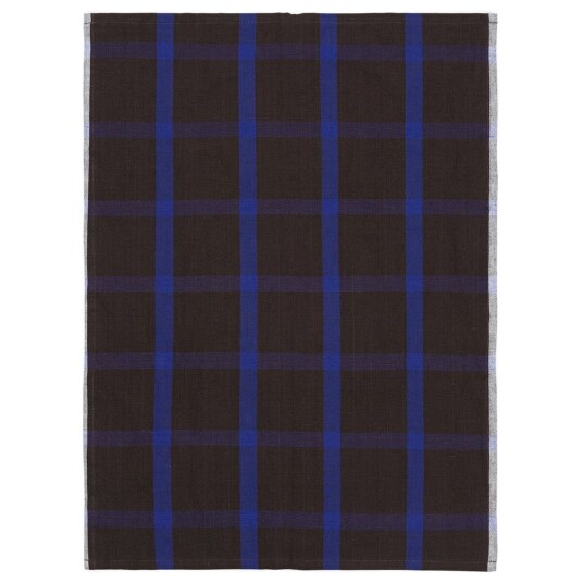 ferm LIVING Hale kjøkkenhåndkle 50x70 cm Chocolate-bright blue