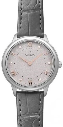 Omega Dameklokke 434.13.30.60.56.001 De Ville Prestige Grå/Lær Ø30