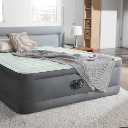 Intex Luftmadrass PremAire hvit og grå queen-size 152x203x46 cm Intex Luftmadrass PremAire hvit og grå queen-size 152x203x46 cm