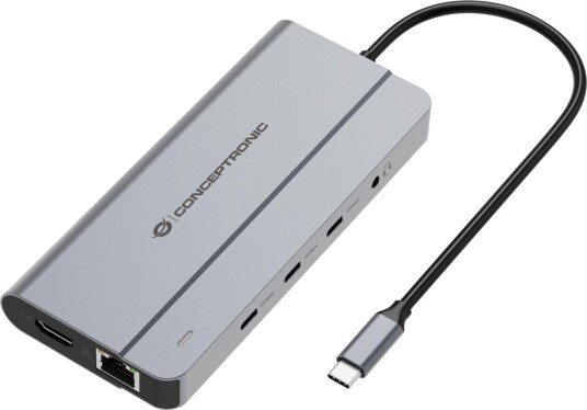 Conceptronic DONN34G 10-i-1 Dokkingstasjon 4K 60Hz 2x USB-A 3x USB-C Conceptronic DONN34G 10-i-1 Dokkingstasjon 4K 60Hz 2x USB-A 3x USB-C