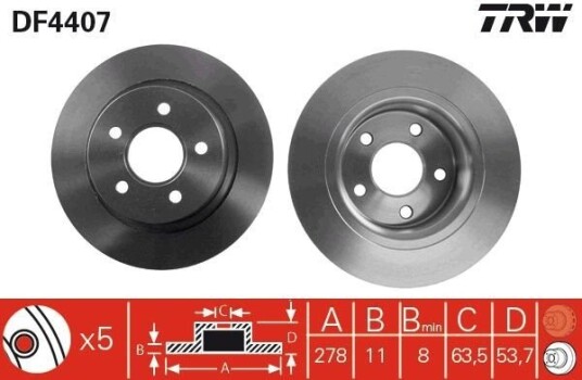 Bremseskive TRW DF4407
