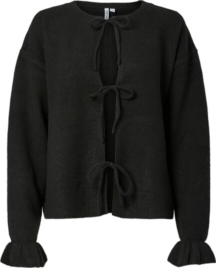 Pieces Pcsally Rev Frill Cardigan Knit Noos Bc BLACK L