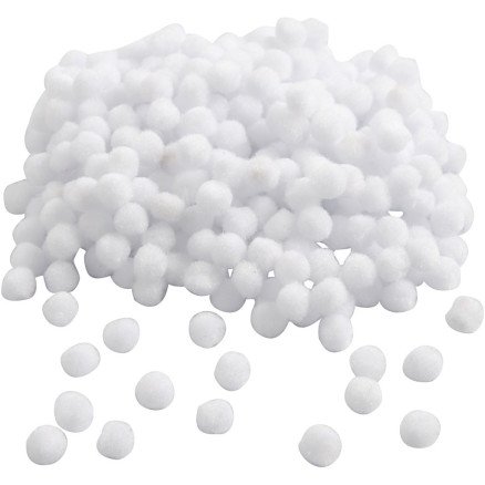 Diverse Pomponger dia 10 mm hvit 450 stk 1 pk