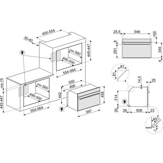 SO4101M1B3 Linea kompaktovn/mikro 40 l svart