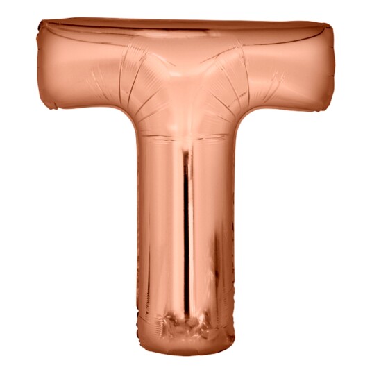 Amscan International Bokstavballong Roségull Metallic - Bokstaven T