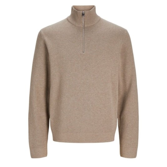 Jack & Jones   Genser Halfzip Knit Milano Greige Melange   128 | Barn