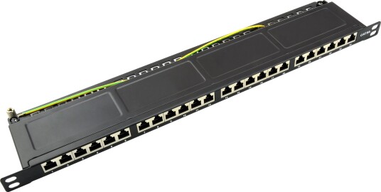 Helos Patch Panel Rack Montierbar Rj-45 X 24 Schwarz 1U 48.3 Cm 19"