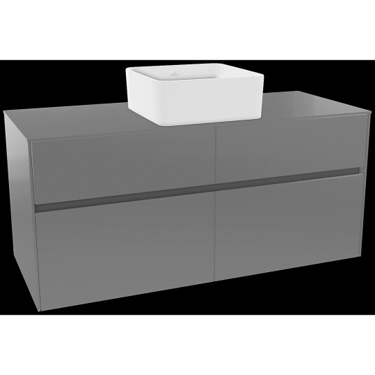 Villeroy & Boch Collaro Servantskap med 4 skuffer 120x50x54,8 cm u/lys Grå Høyglans