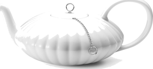 Georg Jensen Bernadotte tekanne, porselen og rustfritt stål Georg Jensen Bernadotte tekanne, porselen og rustfritt stål