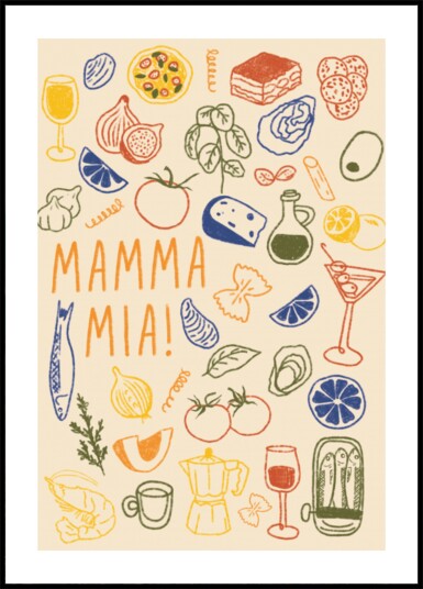 Mamma Mia Italian Food Plakat / 30x40