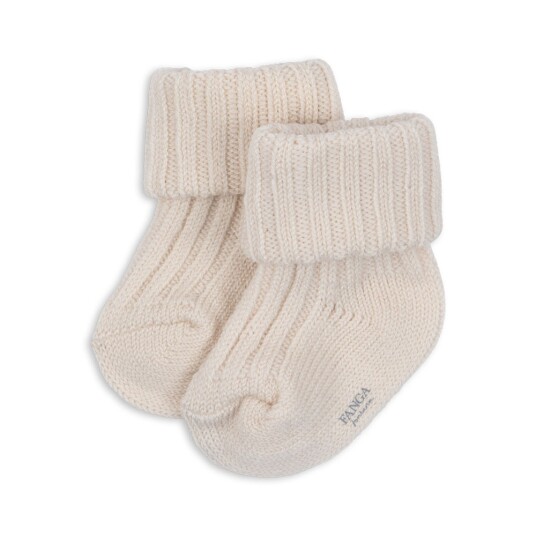 Fanga Fontana Lana heavy knitted socks – off white melange 17/18