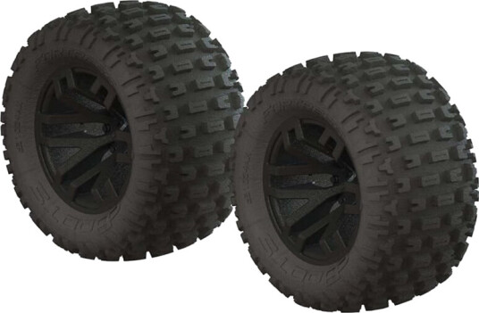 ARRMA AR550044 dBoots Fortress Tire Set Glued Black (2)