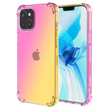 Gradient Støtsikkert iPhone 14 TPU-deksel Rosa / Gull