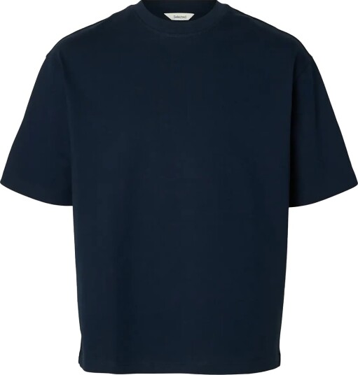 Selected Slmrelaxaspen 2 Ply Ss O Neck Noos Navy XXL