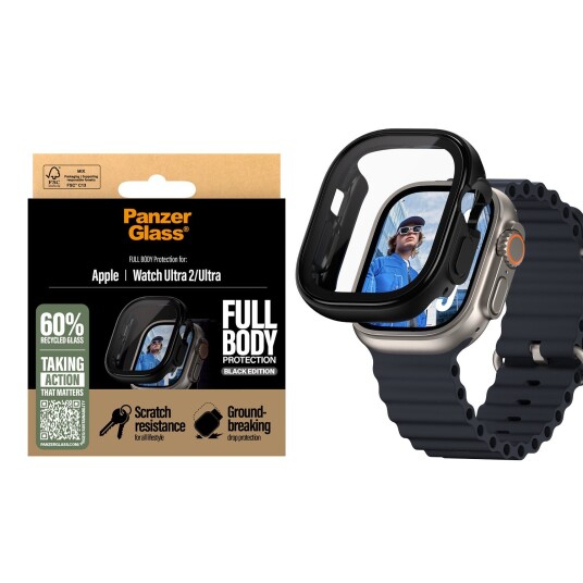 PanzerGlass Snappie Full Body Skjermbeskyttelse for Apple Watch Ultra 2 - Svart