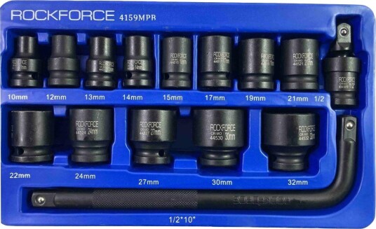 Rockforce Slagnøkkelsett RF-4159MPB 1/2", 15 Deler (10-32 mm)