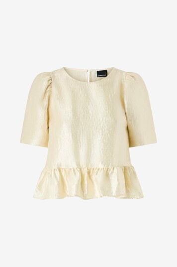 Gina Tricot Bluse Puff Sleeve Blouse Natur