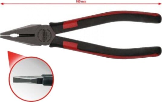 Ks Tools 115.2101, Stål, Sort, Rød, 16 Cm, 195 G