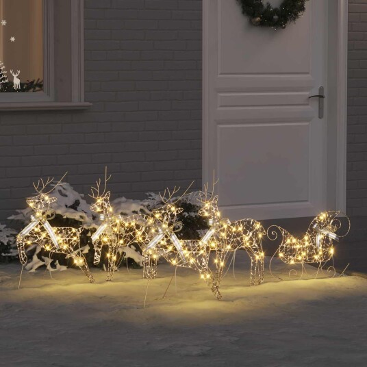 LED Reinsdyr med 40 LED 5 pcs Gull PET