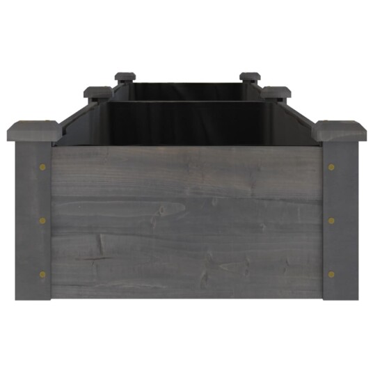 vidaXL Høybed med foring grå 240x45x25 cm heltre gran