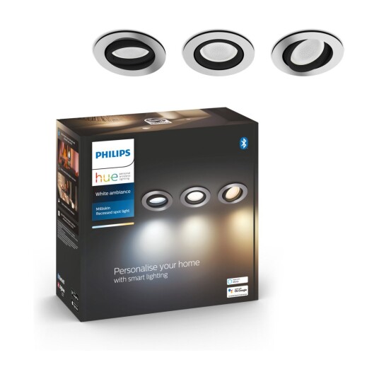 Philips Hue WA Milliskin Downlight Rund 3x5w Alu - 60576 Philips Hue WA Milliskin Downlight Rund 3x5w Alu - 60576