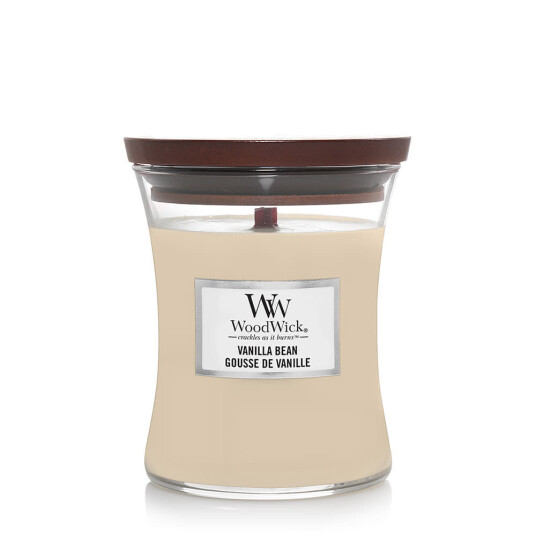 Woodwick Medium Hourglass Candle Vanilla Bean Universal Woodwick Medium Hourglass Candle Vanilla Bean Universal