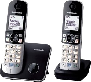 Panasonic KX TG6812PDB Trådløs Telefon Svart Panasonic KX TG6812PDB Trådløs Telefon Svart