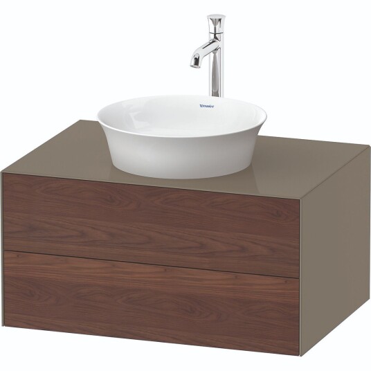 Duravit White Tulip Servantskap 2 skuf. 80x55x40,8 cm Valnøtt/Stengrå Høygl.