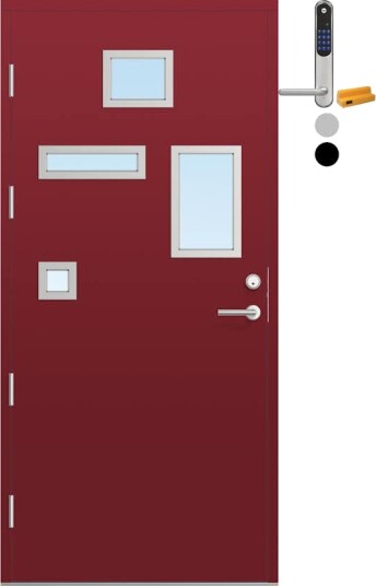 Ytterdør Bygg1 Fjell 08 Klarglass med Yale Doorman Classic Home