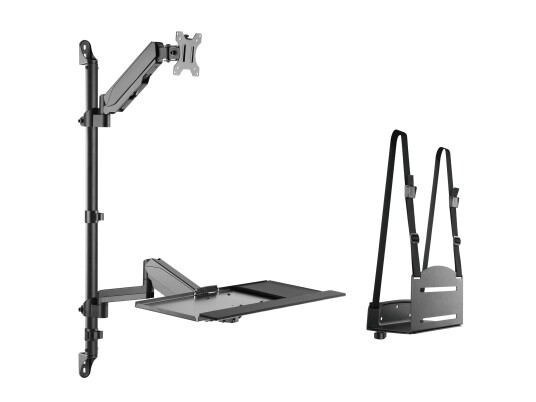 EQUIP Tischhalterung 17"-32"/ 1TFT    8kg 360°+Nb.halter. sw