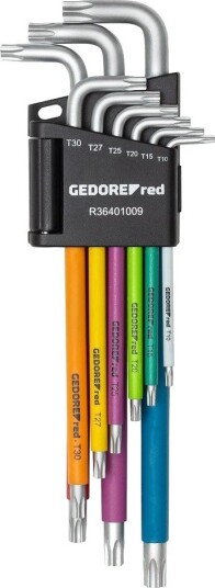 Gedore Torxnøkkelsett R36401009 TX T10–T50 9 Deler Gedore Torxnøkkelsett R36401009 TX T10–T50 9 Deler