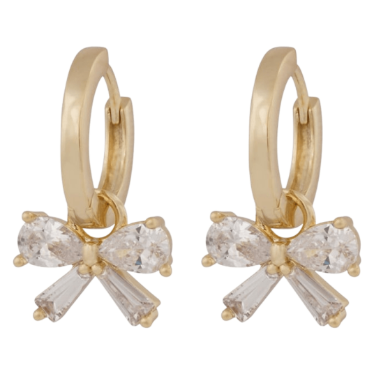 Snö Of Sweden Eira Bow Ring Ear Gold Clear Onesize