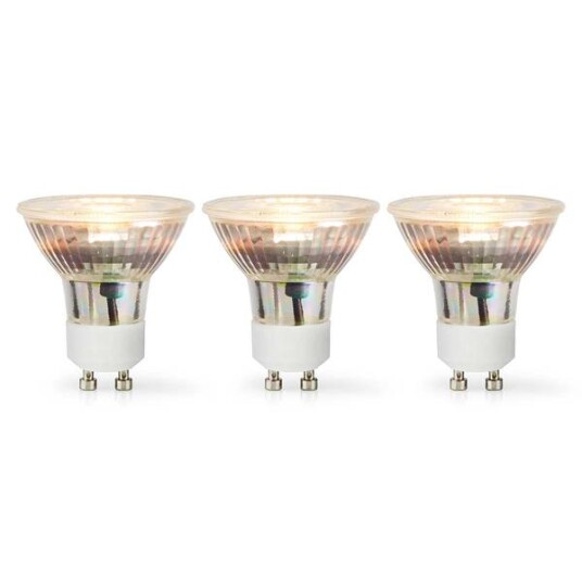 Nedis LED pære GU10 | Spot | 4.5 W | 345 lm | 2700 K | Dimbar | Varm Hvit | Retro Style | 3 stk Nedis LED pære GU10 | Spot | 4.5 W | 345 lm | 2700 K | Dimbar | Varm Hvit | Retro Style | 3 stk